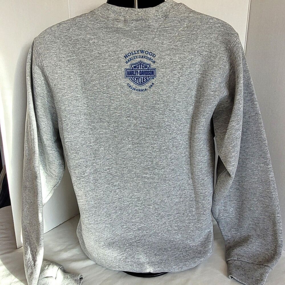 VTG Harley Davidson Gray Crewneck Sweatshirt Boys XL Y2K - Picture 3 of 10